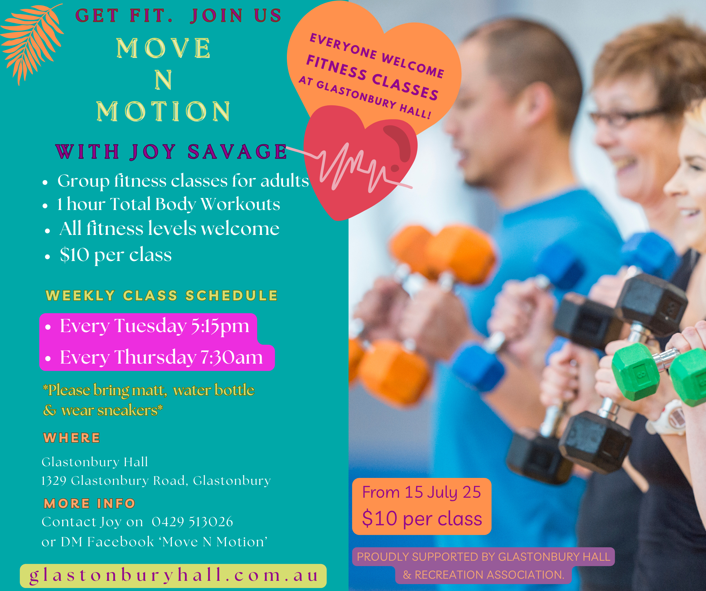 Glastonbury Hall Fitness Classes with Joy Savage