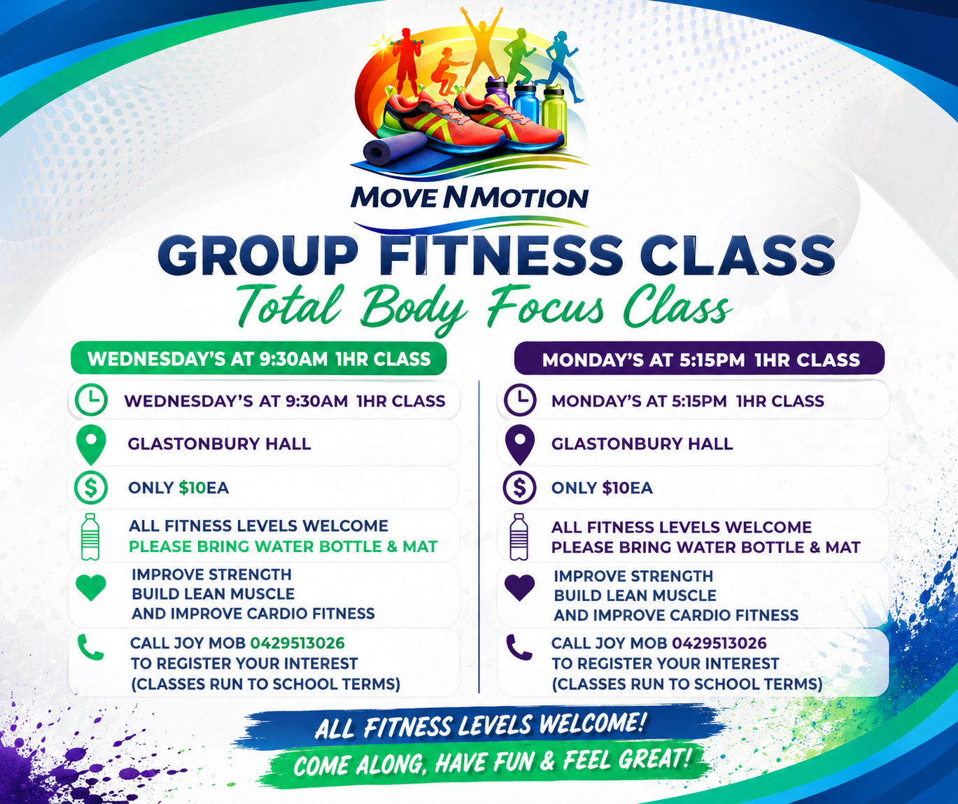 Glastonbury Hall Fitness Classes with Joy Savage