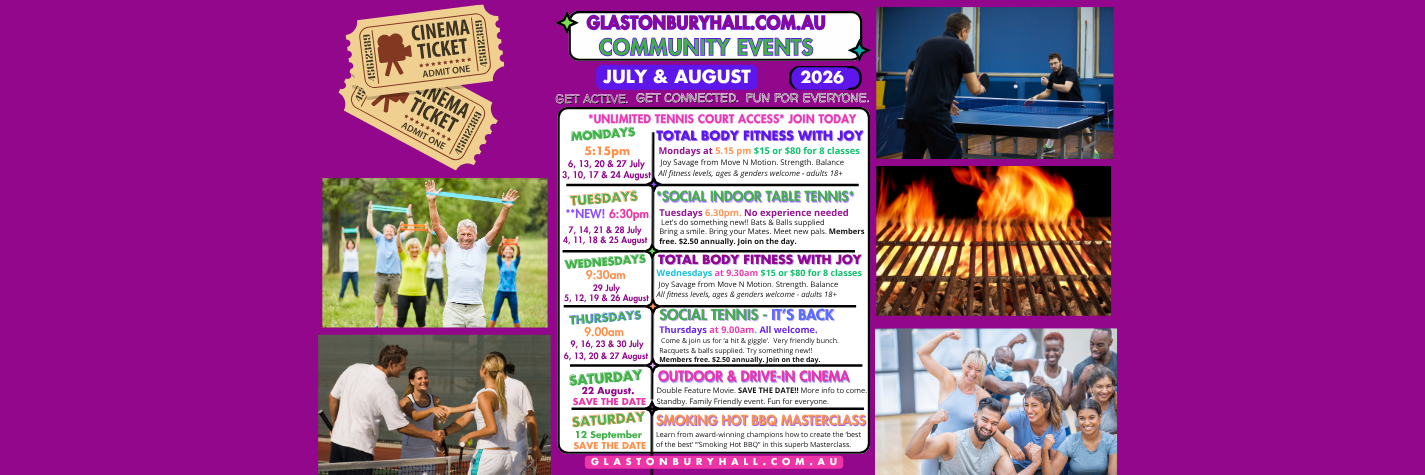  Community Events at Glastonbury Hall
